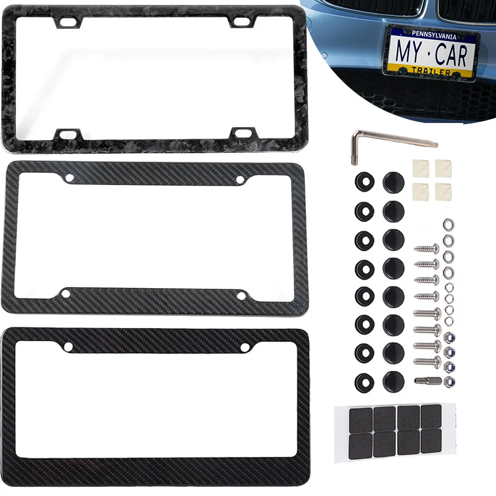 

Рамка номерного знака из углеродного волокна — кронштейн для лицензии в американском стиле из сухого углерода, трансграничная поставка