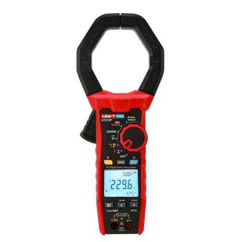 UNI T UT219P 1000A AC Digital Power Clamp Meter True RMS Pliers Ammeter Voltmeter 3 Phase Power Factor Test Bluetooth IP54