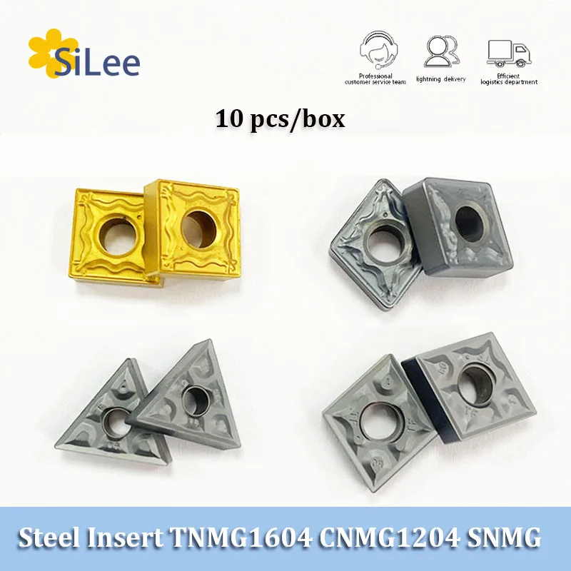 10Pcs CNMG120412 HM CNMG120404 SNMG120404 TNMG160404 TF CNC Insert Turning Tools for Steel Stainless Steel Lathe Alloy Cast Iron