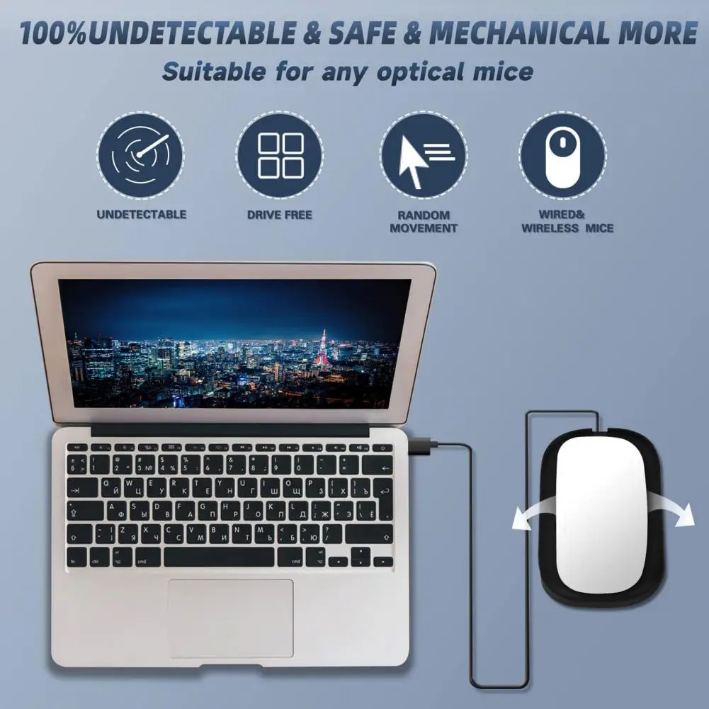 Virtual Mouse Controller  Concise Anti-dormancy Long Standby Time  Undetectable Mini Mouse Vibrator PC Accessory