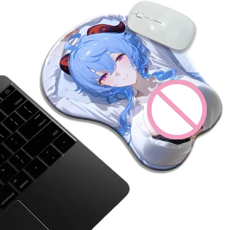 Ganyu Work OL Uniform 3D Wrist Rest Mouse Pad Ergonomic Gaming Accessories Mouse Pad Anime Kawaii Desk Pad