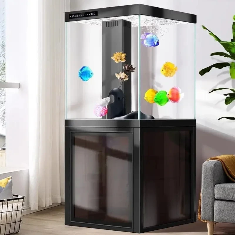 

New simple living room fish tank aquarium ecological automatic filtration water-free bottom filterAA