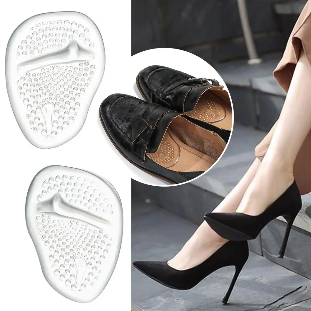 

Slippers Sandals Anti-Slip Adhesive Silicone Gel Insoles Foot Protector Forefoot Shoe Pad Half Size Shoe Pad