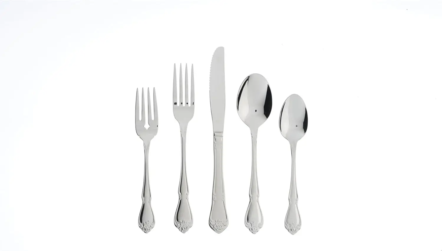 

45 Piece Everyday Flatware, Service for 8, 18/0 Stainless Steel, Silverware Set, Silver