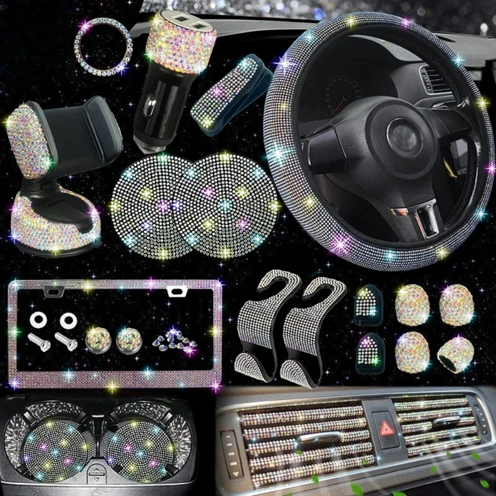 

2026 Diamond Cell Phone Holder for Car Phone Mount Pink Flexible Table Stand Mount Bling Car Accessories Interior Woman