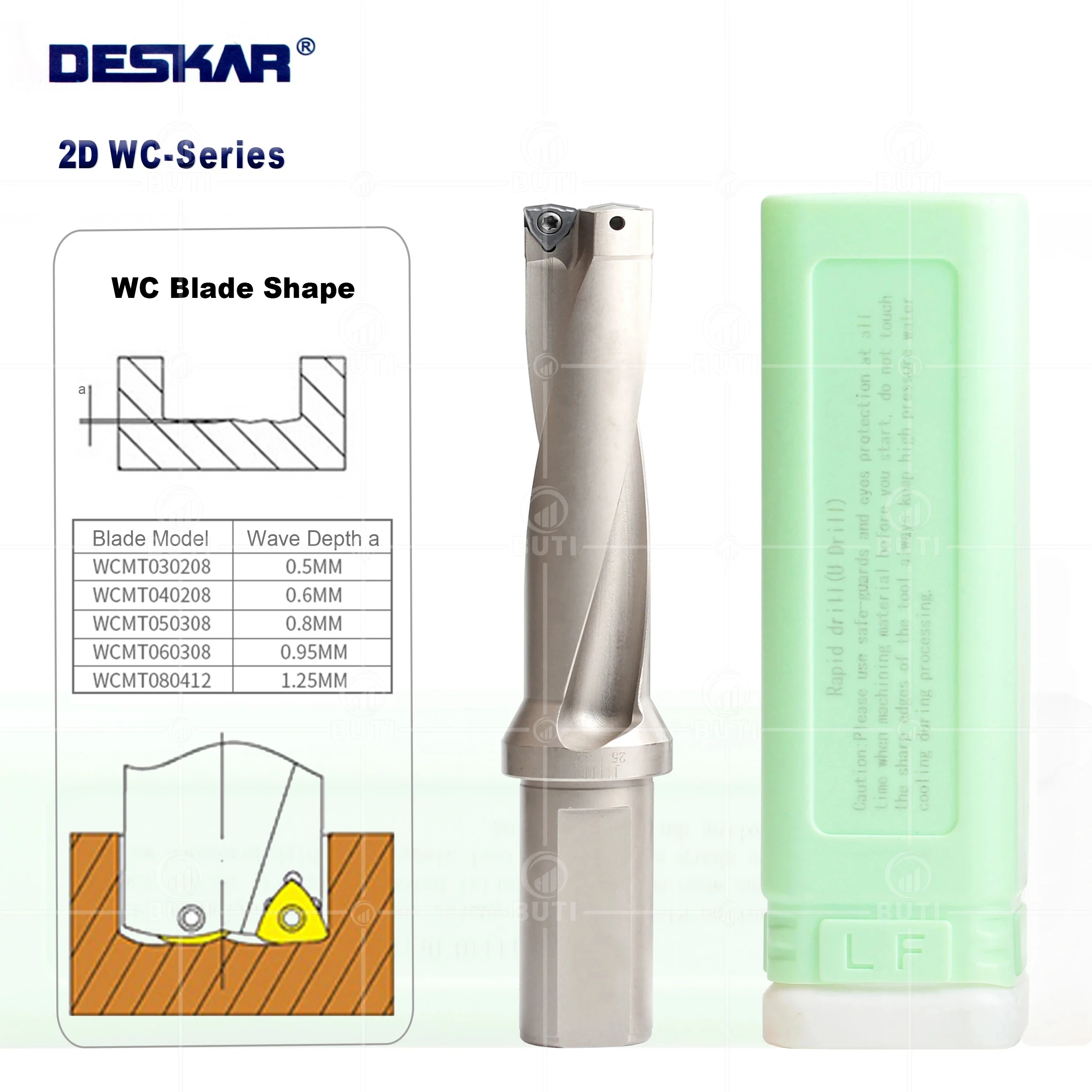 DESKAR 100% Original 2D U-Drill Tool Holder 46mm-49mm Indexable Depth Fast Drill Machinery CNC Lathe Drill Bit For WC Type Blade