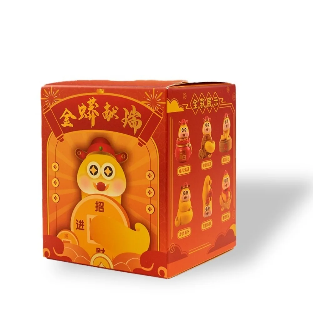 

Мини-мультяшная слепая коробка со змеей, весенний фестиваль, китайский стиль, смоляное украшение в виде змеи, 2025 год, новогодняя миниатюрная фигурка