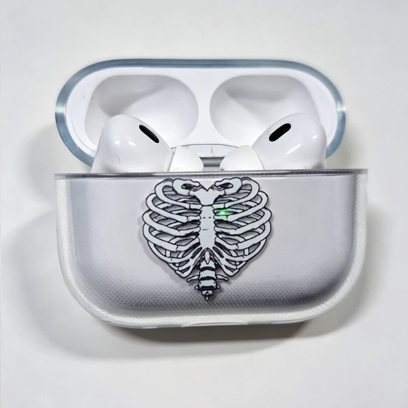 New Fashion Cool Skeleton Transparent Earphone Case For Apple Airpods 4 1 2 3 Pro2 Pro3 Protective Cases Anime AirPods Case