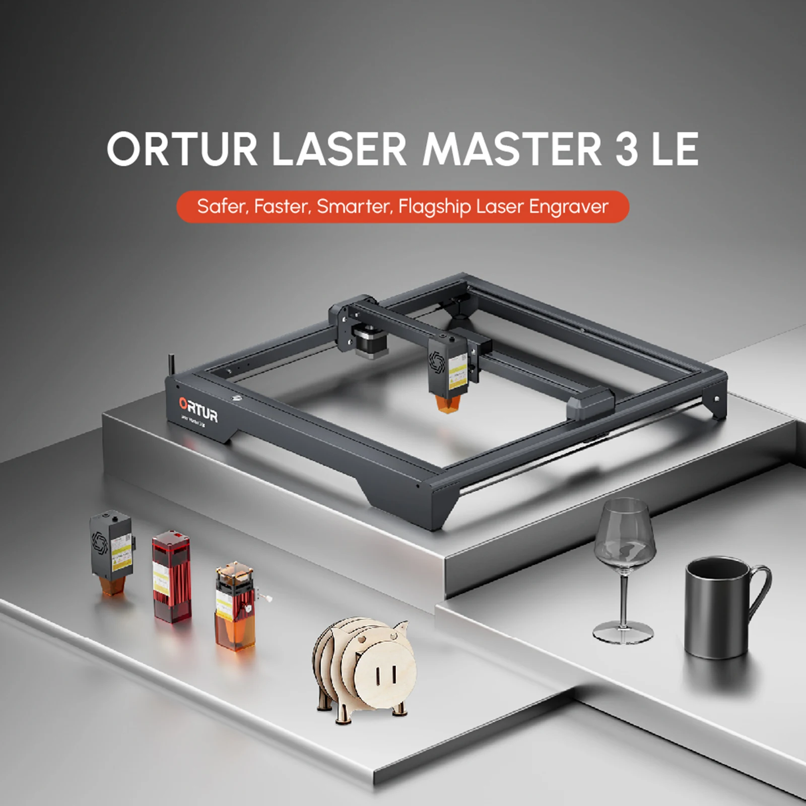 Ortur Laser Master 3 Lite + 24V LU2-4-LF 5W Laser Engraving Machine for Carving Paper Bamboo Wood OLM3-LE-LU2-4-LF