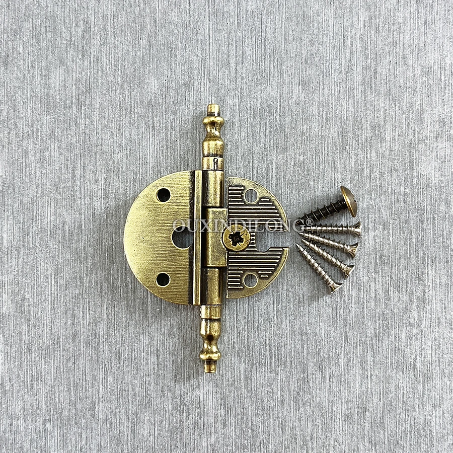 Classic Retro 6PCS Zinc Alloy Crown Head Furniture Hinges Cupboard Closet Bookcase Wine TV Cabinet Door Hinges Wood Cases Hinges