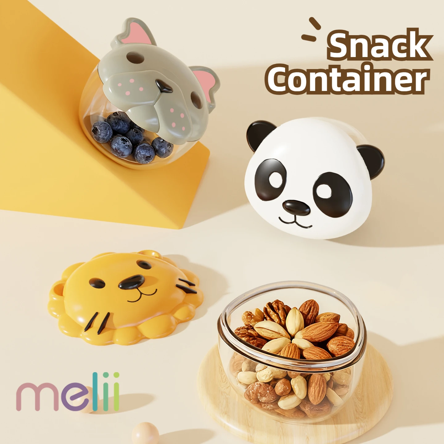 

melii Snack Container Food Storage Baby Snack Storage Box Baby Travel Biscuit Candy Fruit Food Grade Sealed Fresh-keeping Box