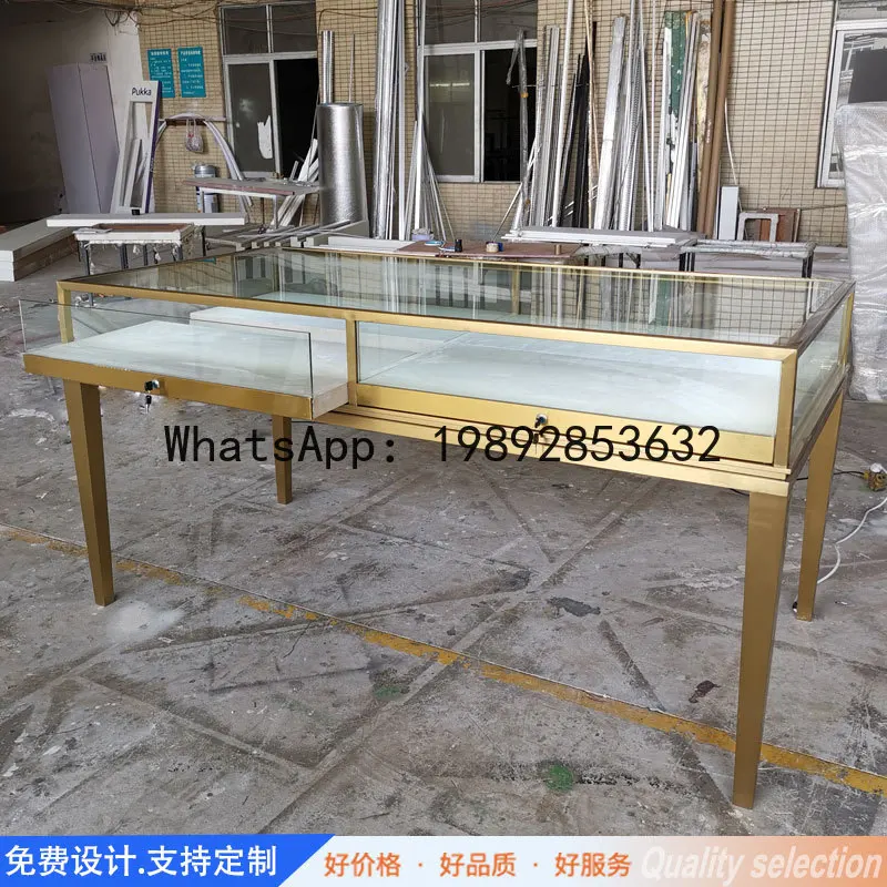 CZ Stainless Steel Jewelry Display Cabinet Watch Antique Silver Jewelry Display Cabinet Transparent Glass Display Cabinet