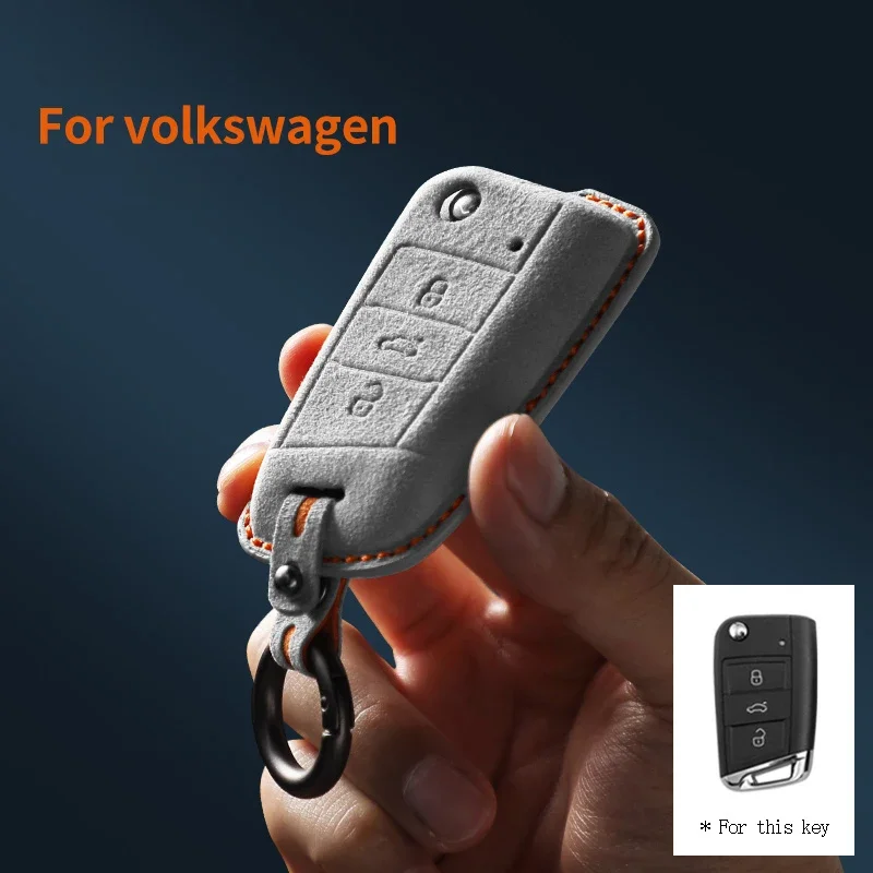 

Для VW Volkswagen Golf 7 MK7 Tiguan MK2 для SEAT Ateca Leon FR 2 Ibiza для Skoda Octavia Замшевый кожаный чехол для дистанционного ключа автомобиля