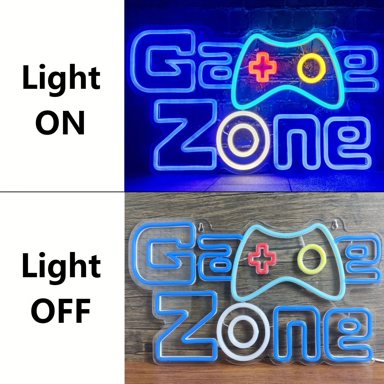 Game Zone  Neon Sign LED Neon Light for Wall Decor USB Powered for Bedroom Bar Shop Game Room Man Cave Decor Gift for Game Lover