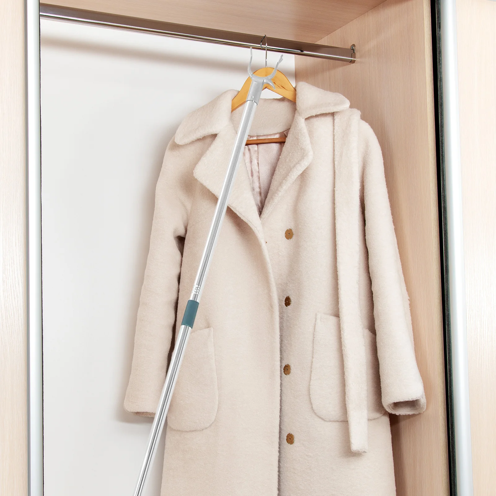 

Clothes Rail Clothing Reach Pole Rods for Hanging Poles Adjustable Clothesline Garment Hanger Washing Extendable Support