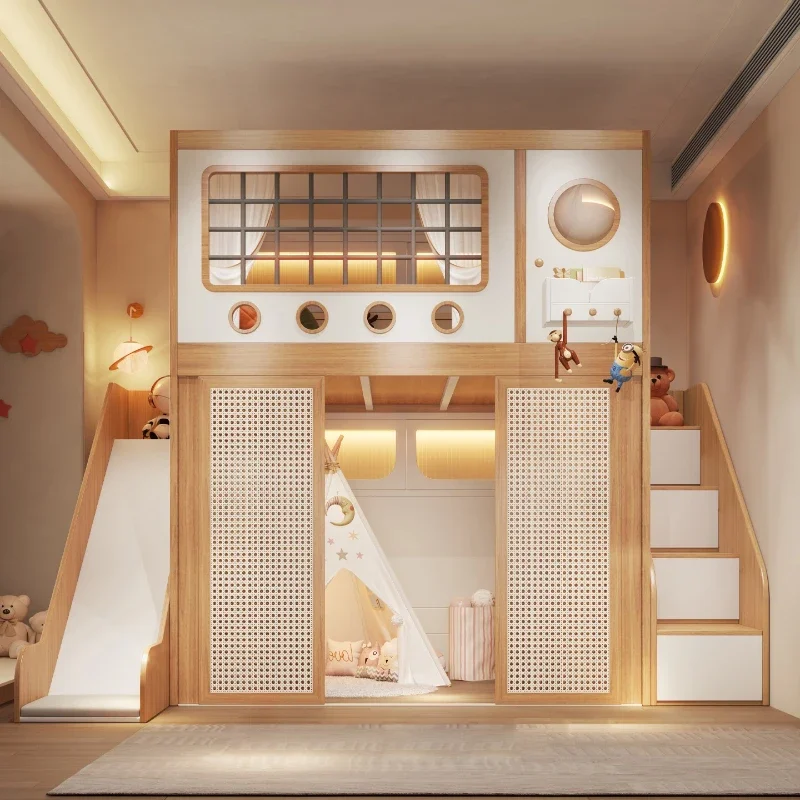 

Новая детская кровать 2025 года с перегородкой, двухъярусная кровать