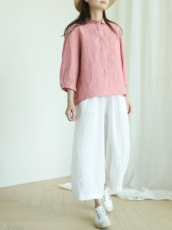 

Loose Feel Linen Wide Leg Pants Women's Autumn New Sle Thin Nine Points Lazy Feeling Loose Fit Summer Thin Wide Leg Trousers