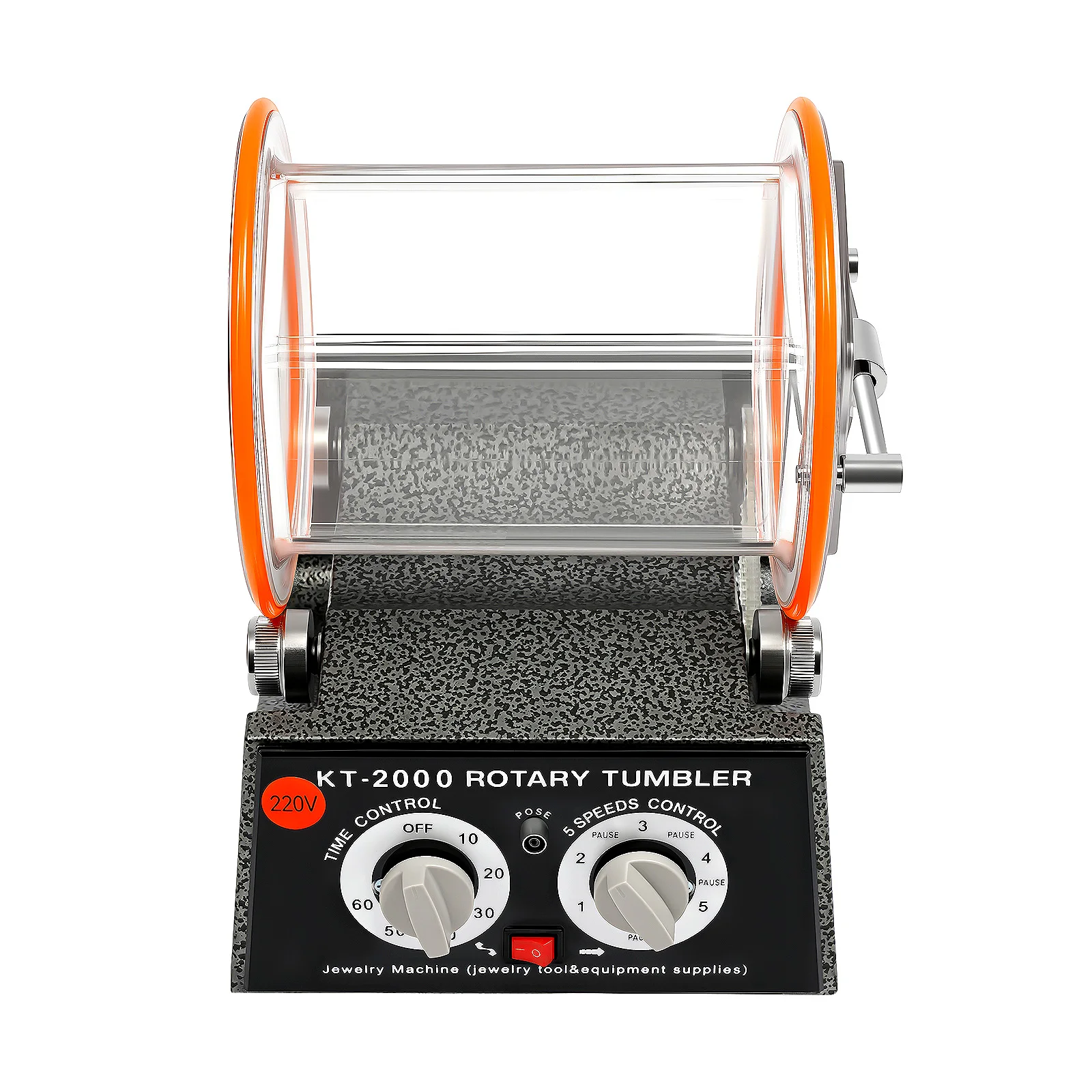 150W 220V Poliermaschine KT-2000 Polierer mit Einstellbarer Geschwindigkeit 500-3000 U/min mit Polierfass zum Entgraten und Abschrägen