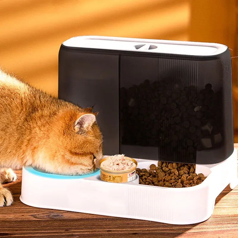 

Cat Water Separation Wet Dry Dispenser Automatic Capacity Large Drinking Supplies Container And Food Pet Feeder Dog Bowl