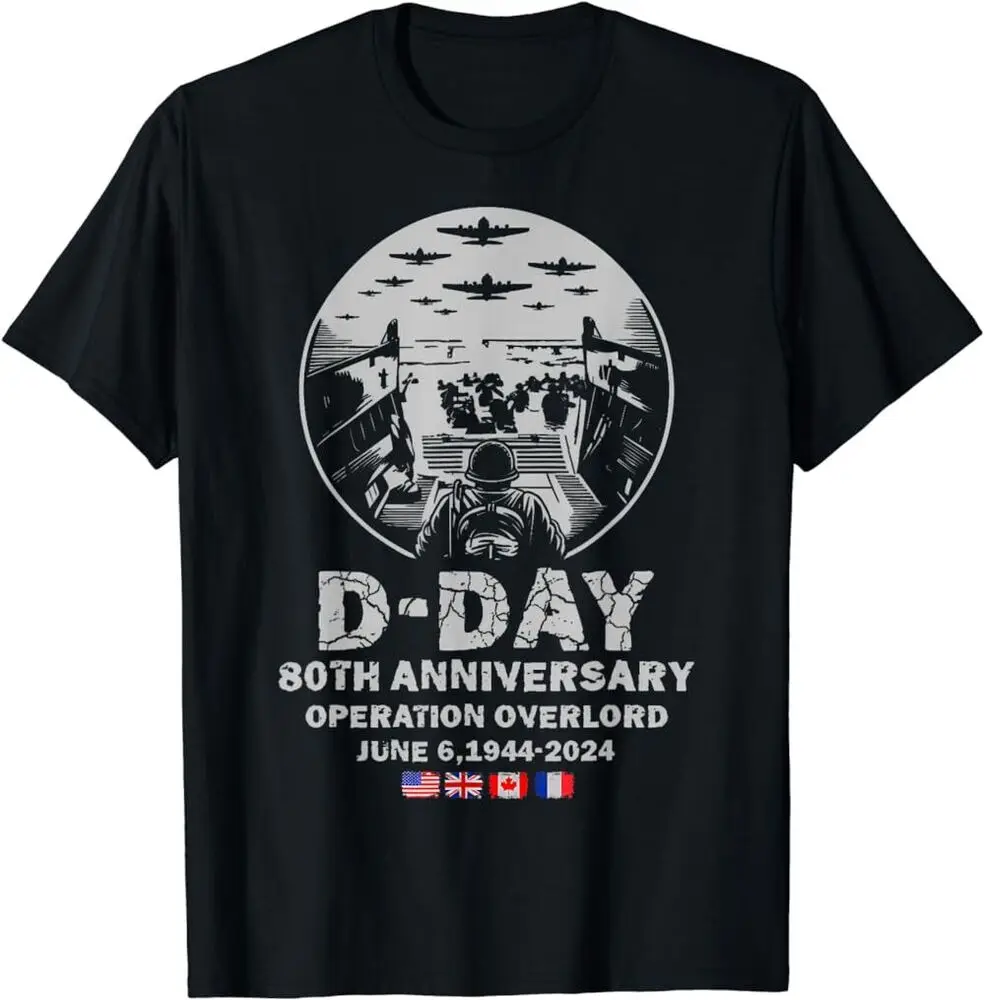 1944 D-Day 2024 80Th Anniversary Normandy T-Shirt 2, Unisex TeesUnisex Summer Luxury Brand Oversize