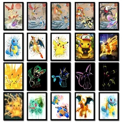 Japanese Anime Peripheral Pokemon Poster Decor Pikachu Charizard Blastoise Wall Art Canvas Painting Modern Room Decorate Picture