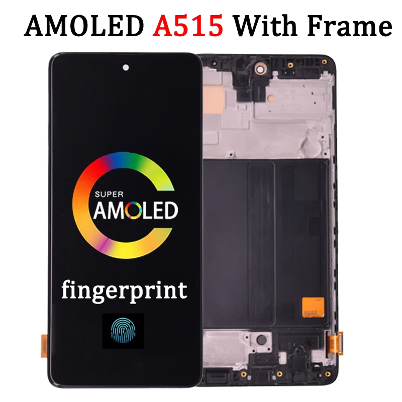 AMOLED LCD For Samsung A51 Display A515 A515F A515F/DS A515FD LCD Screen Touch Digitizer Assembly Replace