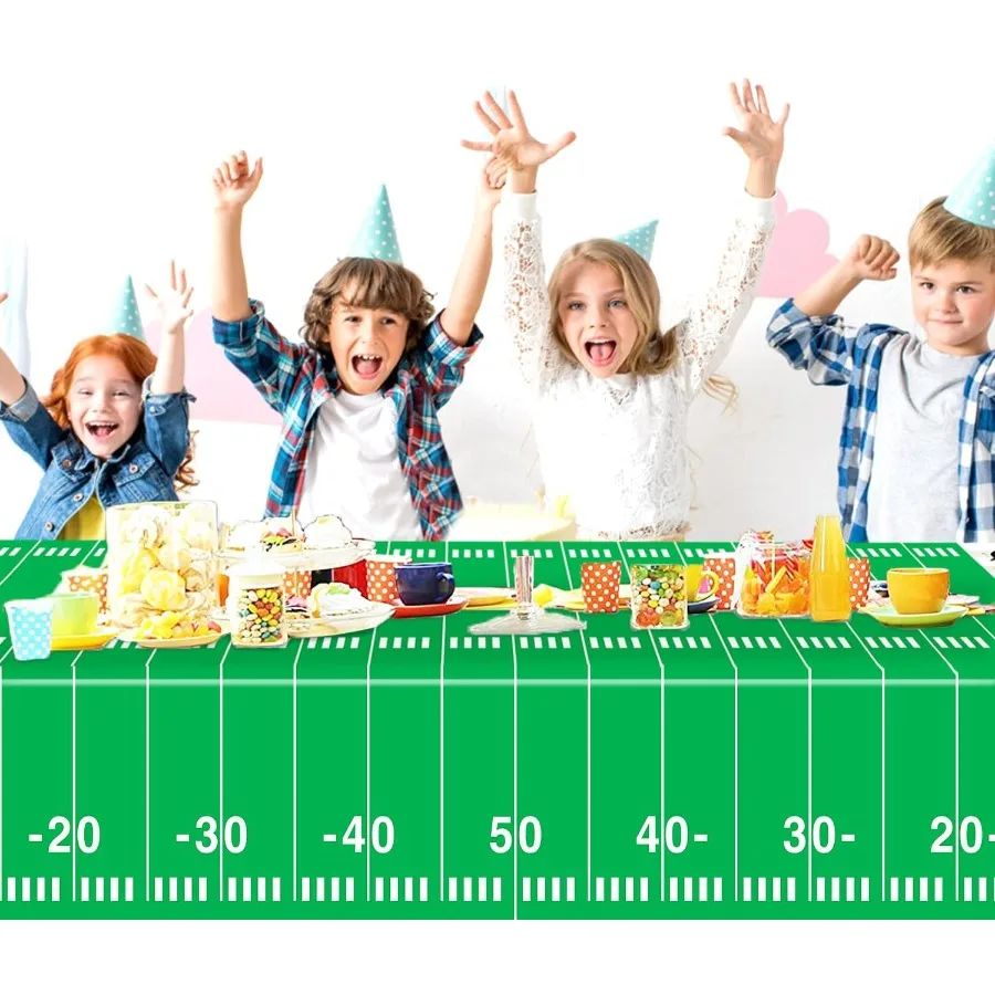 ผ้าปูโต๊ะลายฟุตบอล 3 แพ็ค ขนาด 54x108 นิ้ว สำหรับงานปาร์ตี้ธีมฟุตบอล ผ้าพลาสติกแบบสัมผัสได้ สำหรับตกแต่งงานวันเกิด