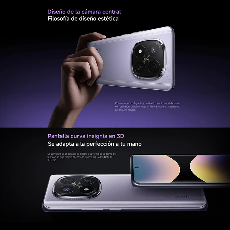 Xiaomi Redmi Note 14 Pro Plus 5G NFC, Snapdragon® 7s Gen 3,Pantalla AMOLED de 6,67″ 1,5K,Cámara de 200MP,Cargador no Incluido 6