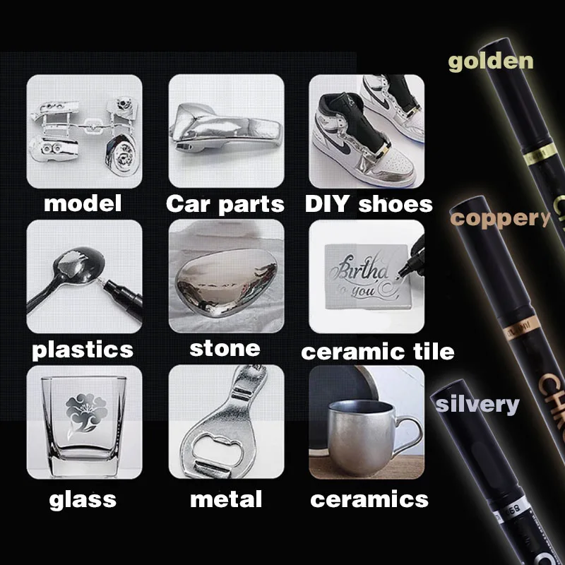 1/2/3pcs Spiegel Marker Pen DIY Reflecterende Verf Pennen Spiegel Markers Chroom Goud ZILVER Koper Kleur handtekening Auto Kunst Ambachten