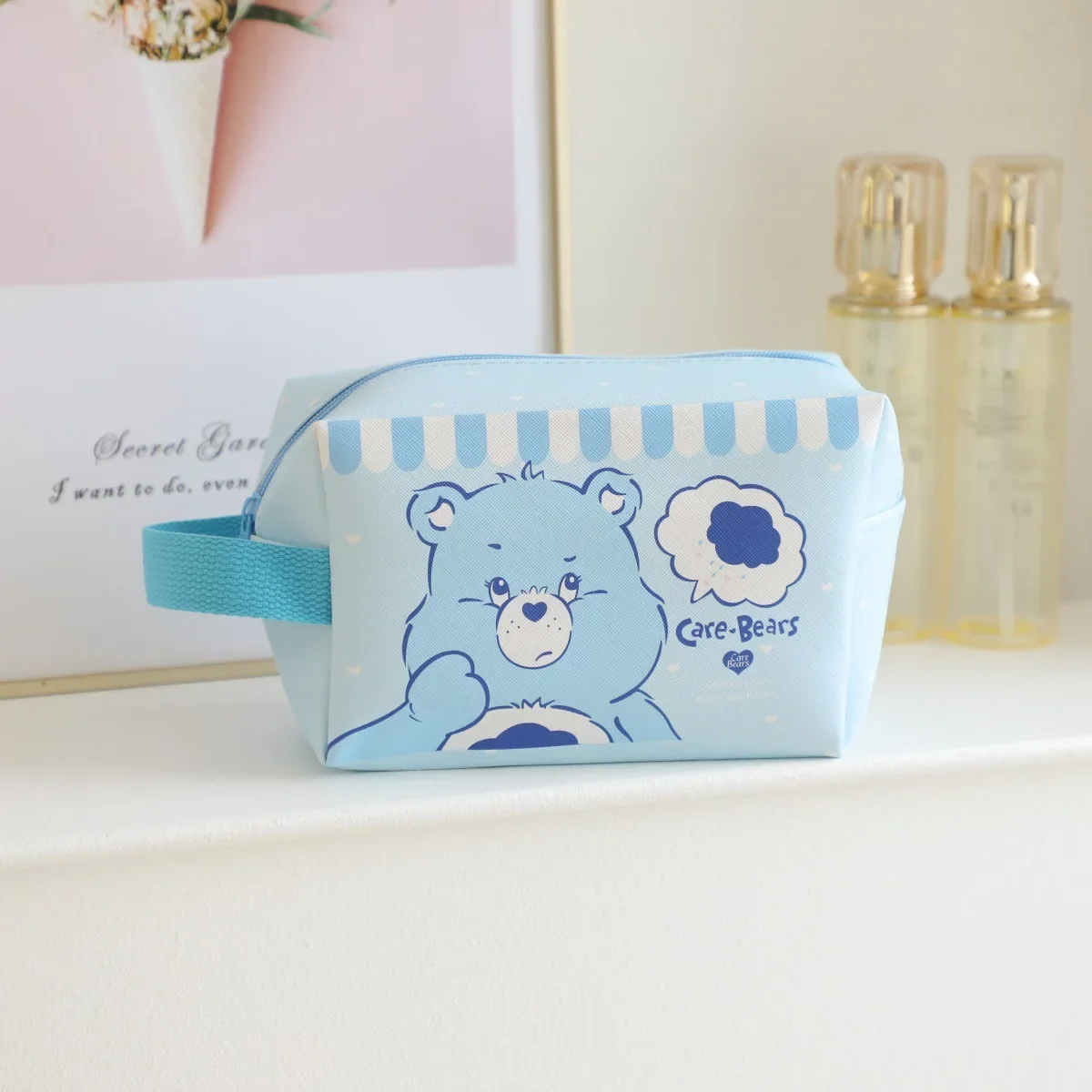 Miniso Care Bear Cartoon Large Capacity Cosmetic Bag Portable Handy Travel Gift Kawaii Multifunctional Storage Toiletries Anime