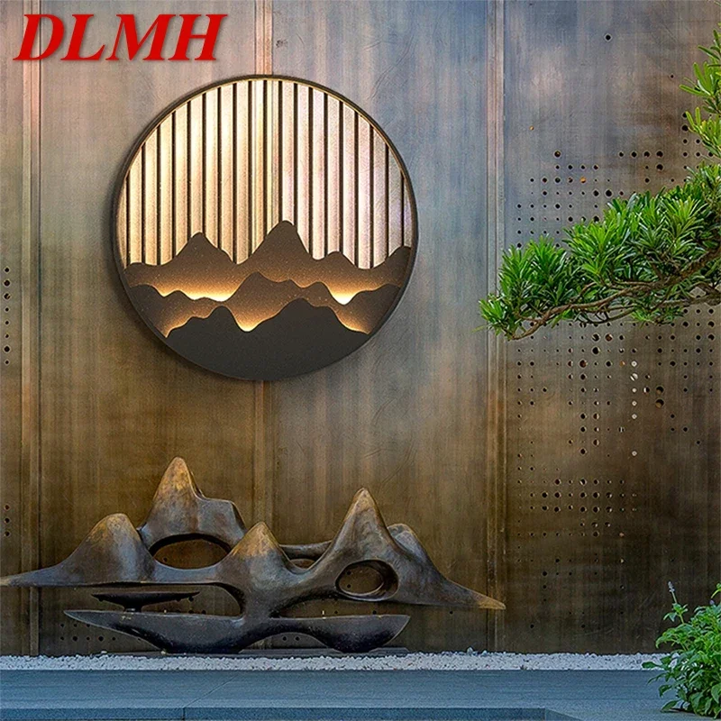 

DLMH Outdoor Mural Lamp LED Creative Circular Landscape Waterproof Mural Outdoor Villa Courtyard Garden Decoration Painting