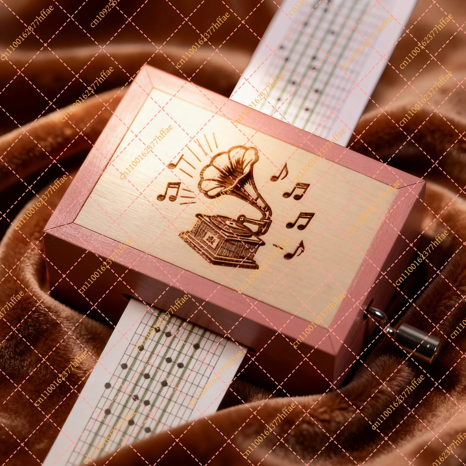 15/30 Note Hand-Cranked Paper Strip Music Box, Vintage Wooden DIY Melody Maker, Creative  Craft  Gift - view 6