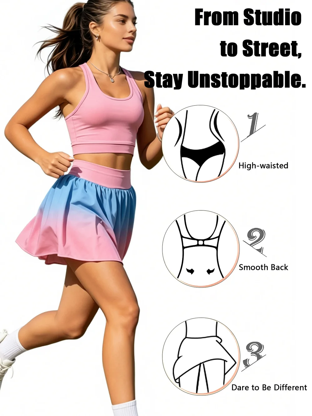 Fashion Sports Short Skirt Sets Outdoor Running Fitness Tennis Wear Badminton Wear Quick-Drying Short Skirts Yoga Wear women