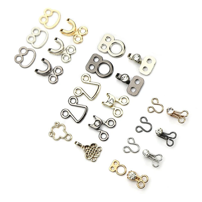 Metal Hidden Buttons Hooks Mini Collar Bra Underwear Invisible Hook  Sweater Buckle Button DIY Garment Bag Sewing Accessories