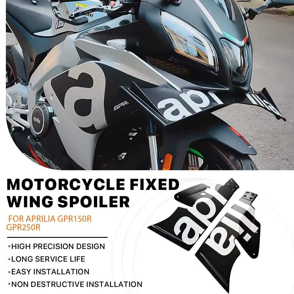 

Белый мотоциклетный обтекатель, фиксированное крыло для Aprilia GPR150R GPR250R, ветрозащитные крылья, спойлер, аэродинамический комплект крыльев