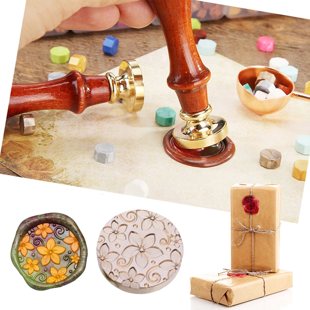 25mm Fire Paint Copper Head 3D Relief Candy Series Sealing Wax Copper Head Classic Vintage Invitation Envelope for Wedding Card