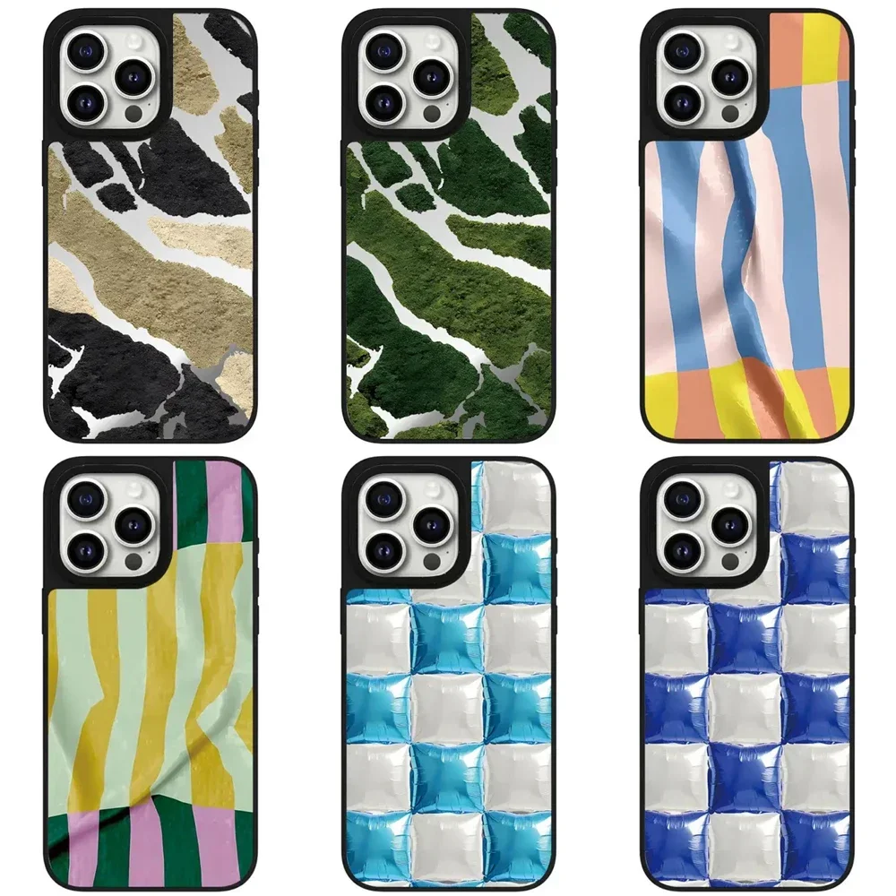 

Colorful Stripe Mirror Magnetic iPhone 11 12 13 15 14 Pro Max Protective Case, Fits iPhone 15 Pro Max