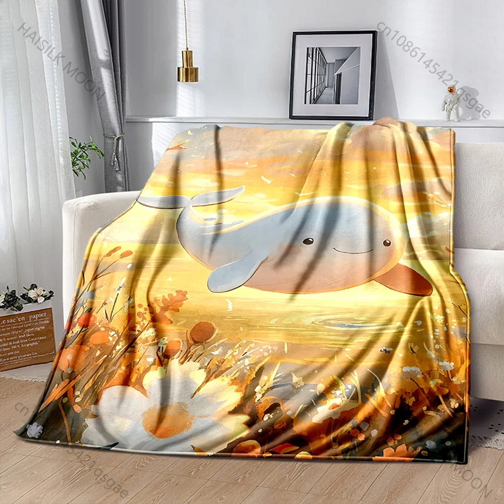 

1 шт. Теплый плед с принтом «Кит, летящий над закатом над морем» для взрослых и детей, мягкий и удобный, подходит для дома, путешествий, автомобиля, для всех сезонов.