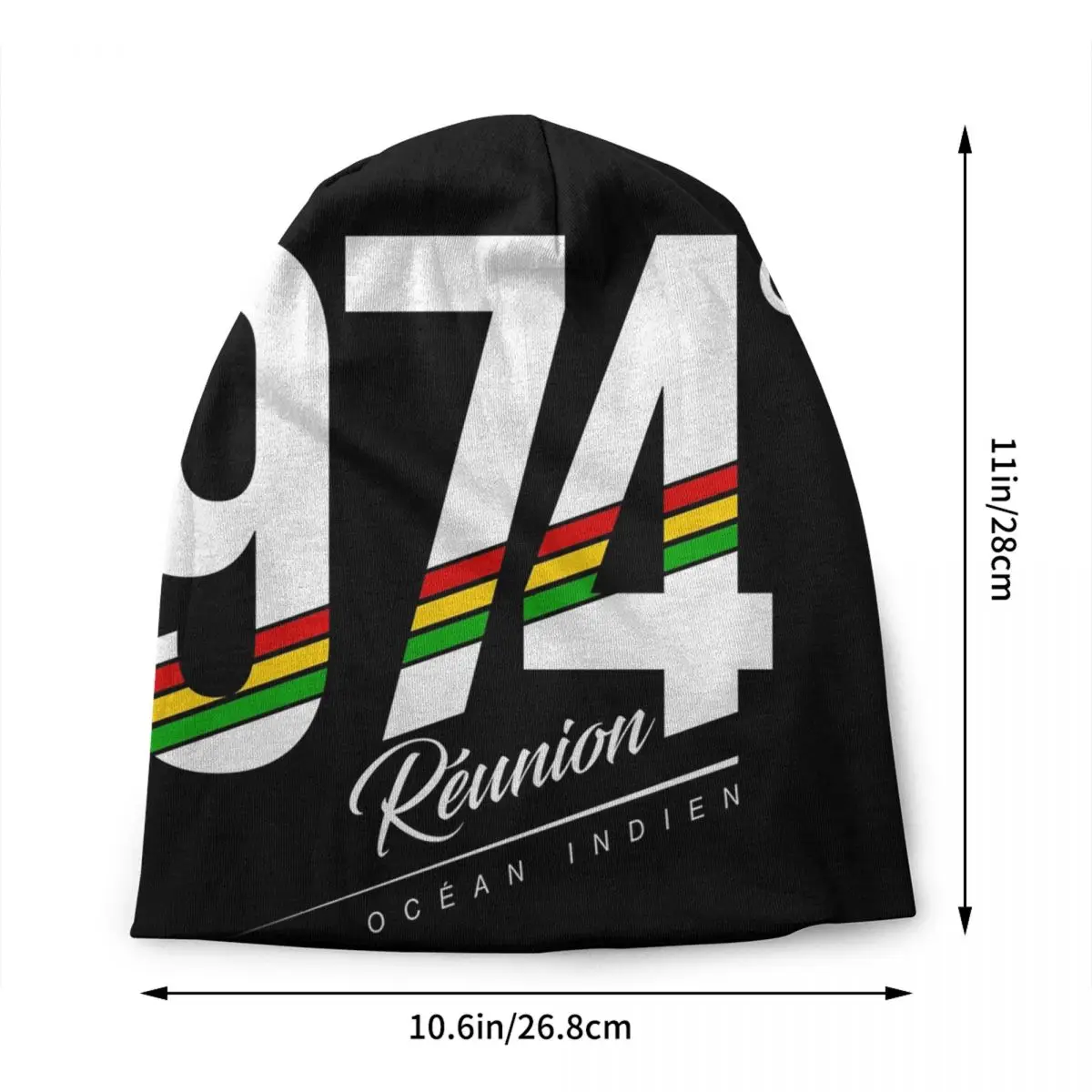 974 Reunion Isalnd Bonnet Hat Knitting Hats Men Women Cool Unisex Rasta Strips Warm Winter Skullies Beanies Caps view 2