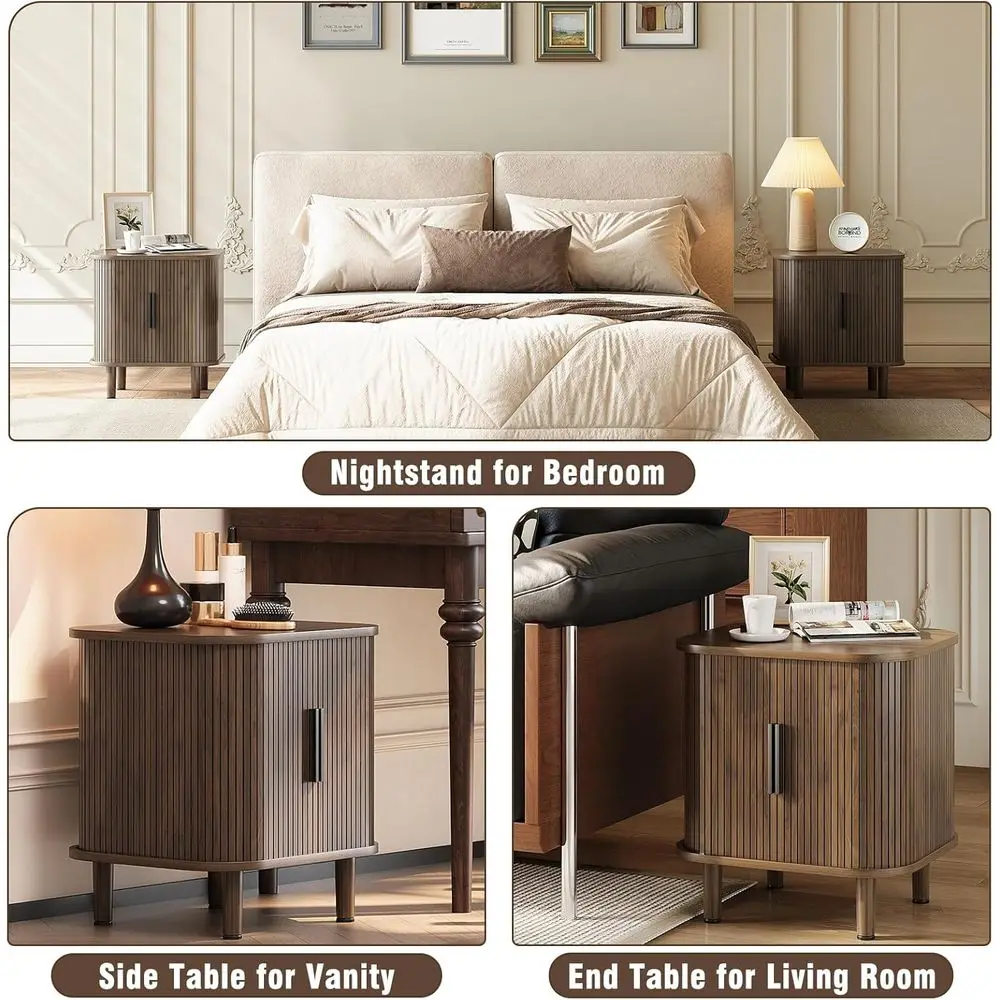 منضدة حديثة من منتصف القرن مع باب منزلق وتخزين لغرفة النوم وغرفة المعيشة #6