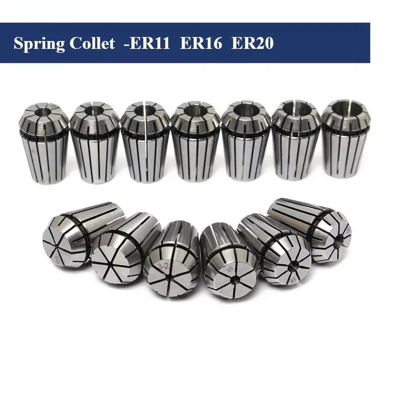 

ER11 ER16 ER20 1/4 мм 6,35 мм 1/8 мм 3,175 мм 0,008 пружинная цанга высокоточный набор цанг для гравировального станка с ЧПУ токарный станок