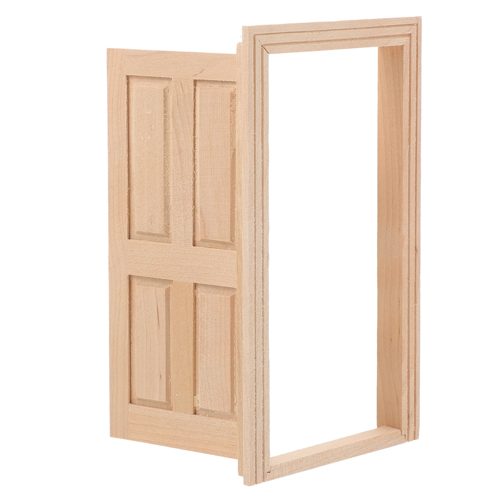Toy Door Model Miniature Accessories Wooden Dollhouse Furniture Indoor Double Decoration