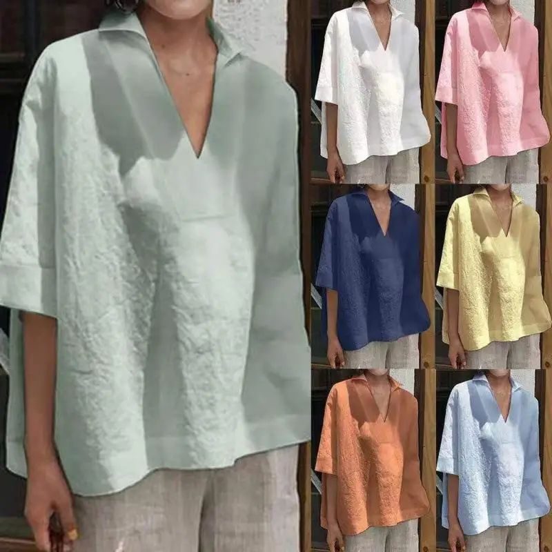 

Oversized Women's V-Neck Short Sleeve Shirt T-Shirt Top Five-Quarter Sleeve Insert Shoulder Sleeve Other Material 100% Pear B...