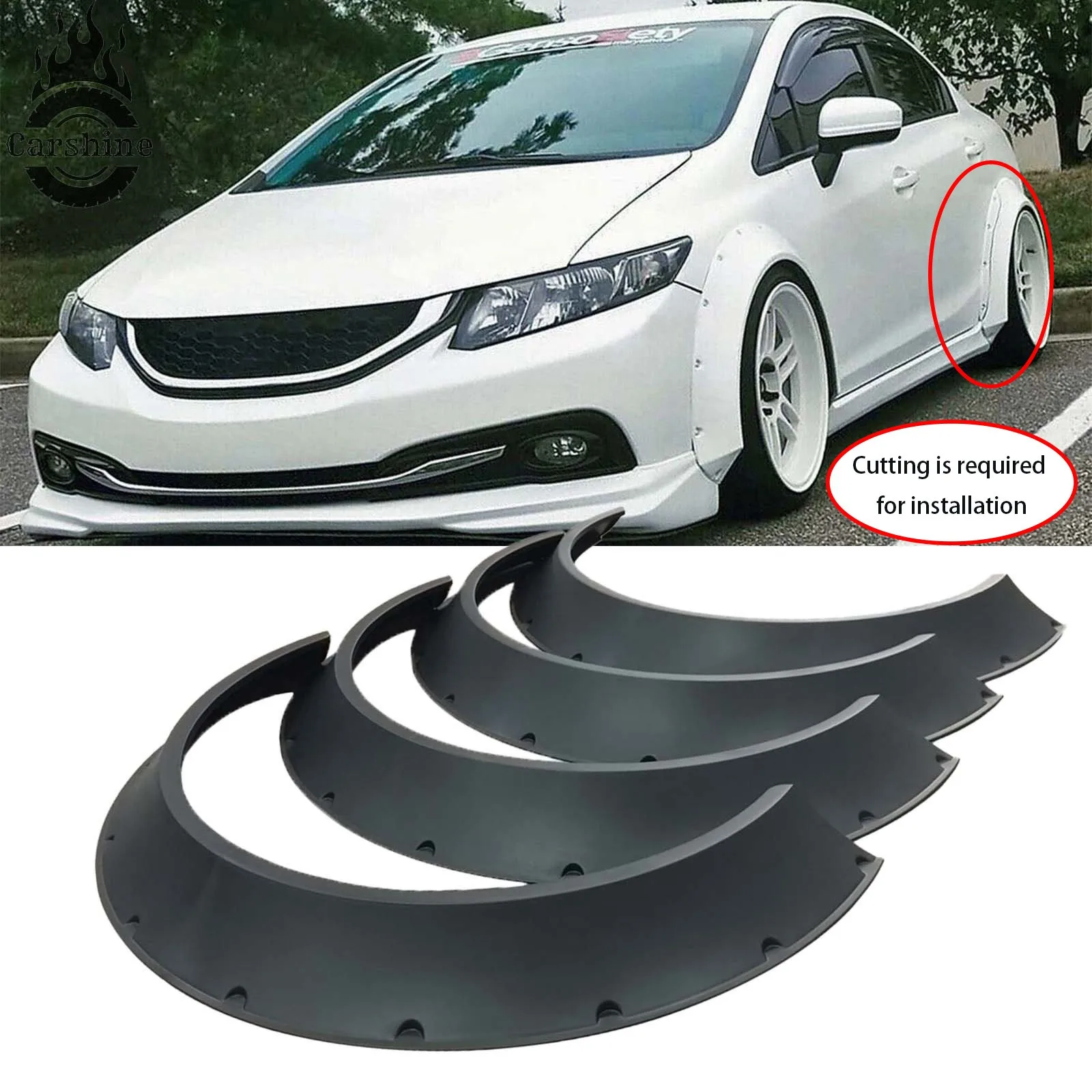 

Расширенные крылья, колесные арки, гибкий комплект широкого кузова, 4 шт. для Honda Civic 2013 г.