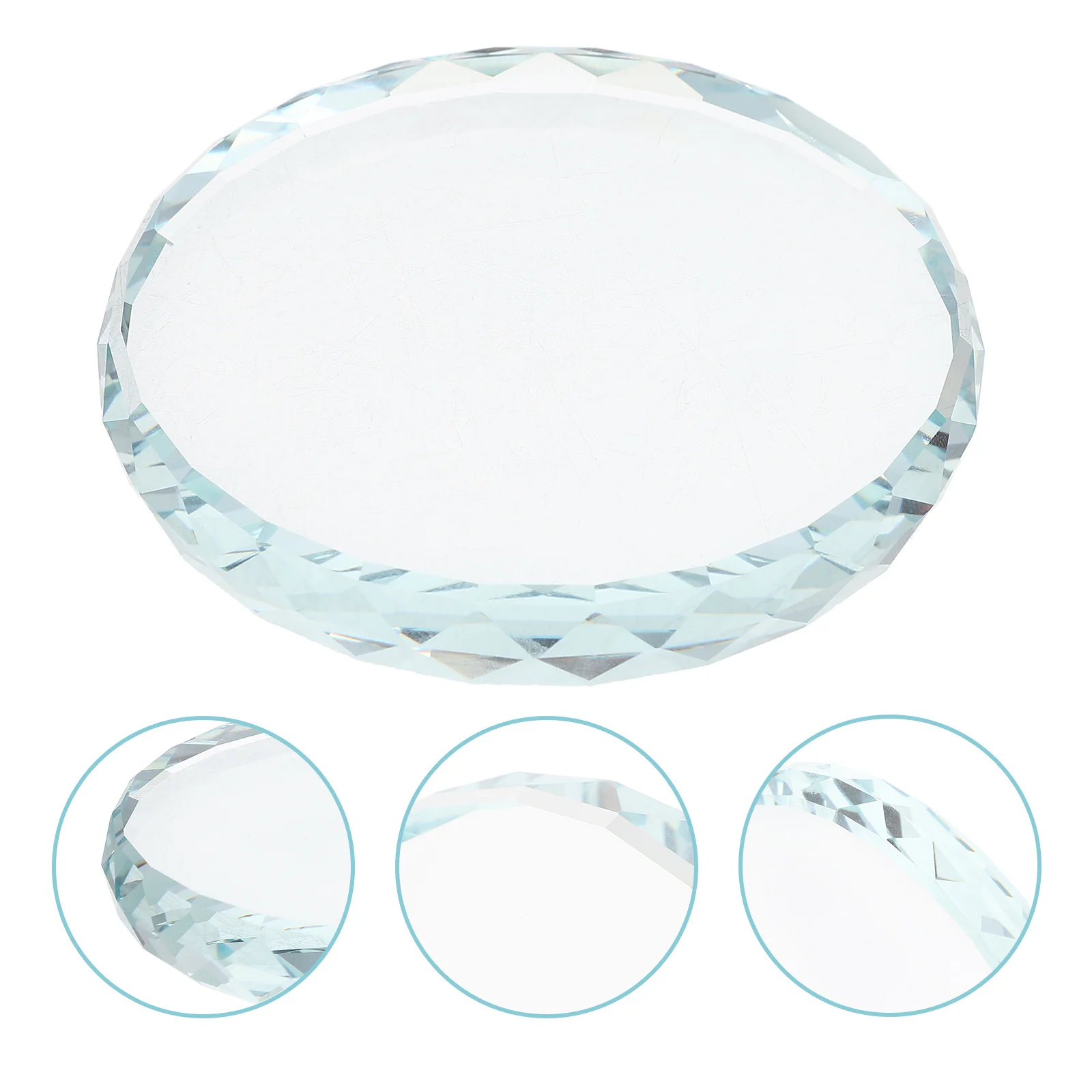 Прозрачное стеклянное основание, круглая витрина, поднос для рукоделия, декоративное хранилище для предметов коллекционирования, многоцелевой, легкий дизайн