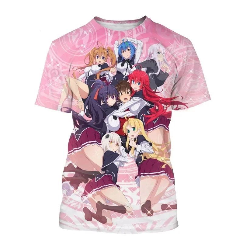 Summer High School DxD Anime Girl 3D Print T-Shirts Men Women Fashion Oversized Short Sleeve T Shirt Kids Tees Tops Man Clothing