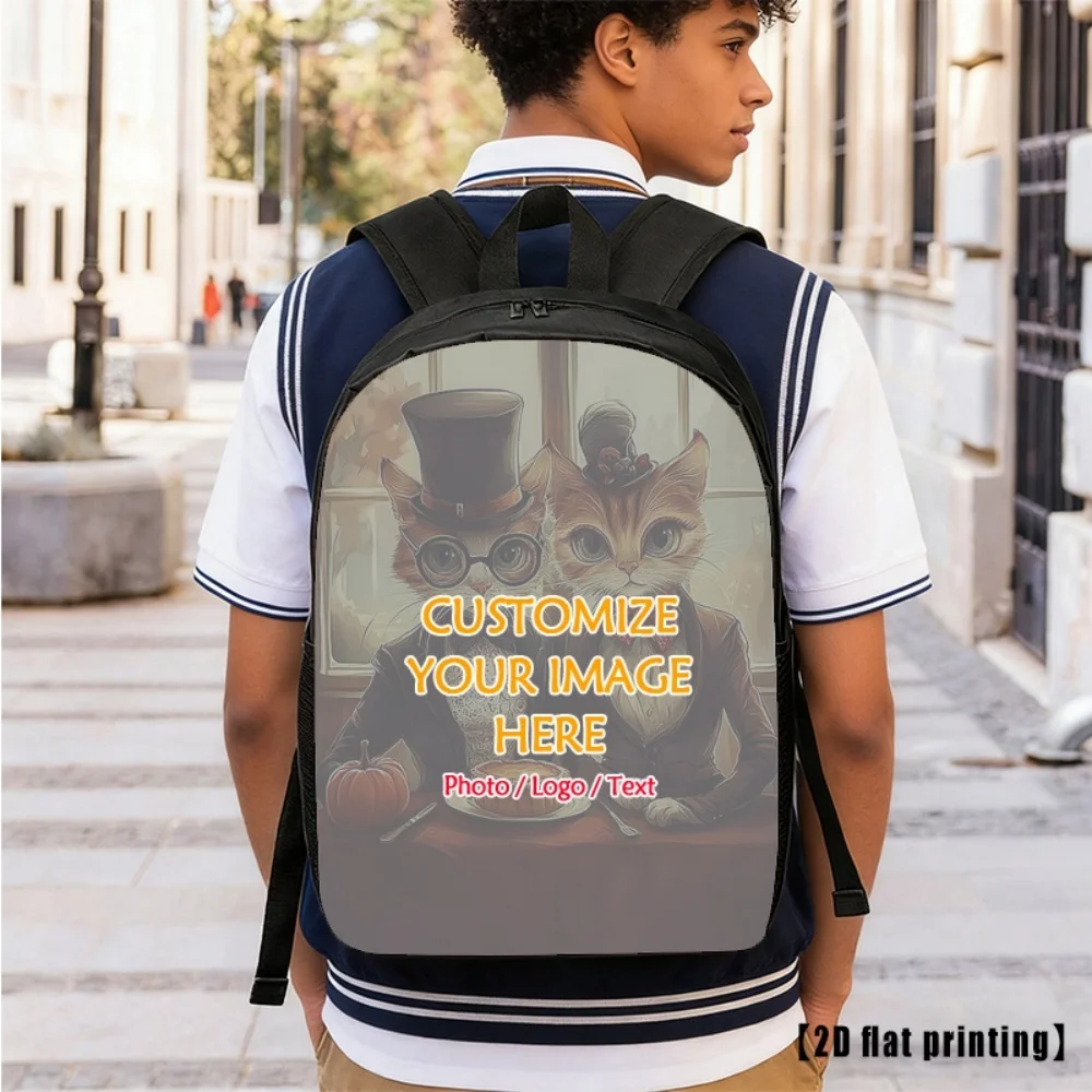 Custom Your Photo School Backpack Personalized Picture Print Laptop Daypack Teens Boys Girls Back to School Shoulder Bag