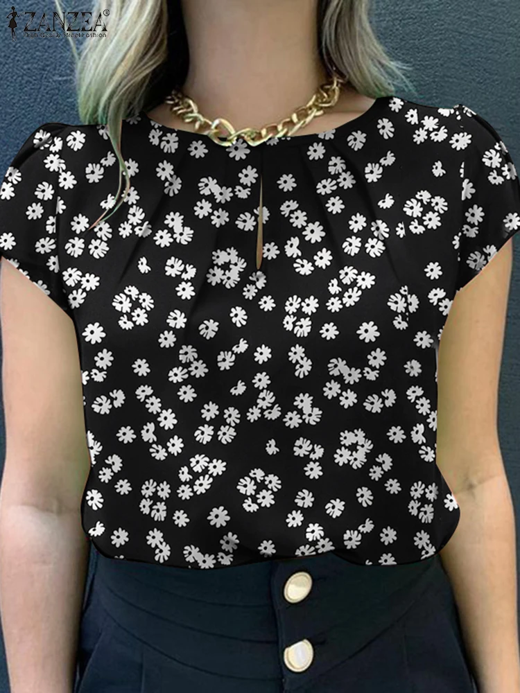 

Bohemian Floral Printed Blouse Women Summer Tops 2025 ZANZEA Fashion Casual Short Sleeve Holiday Blusas Female Work Shirt Mujer