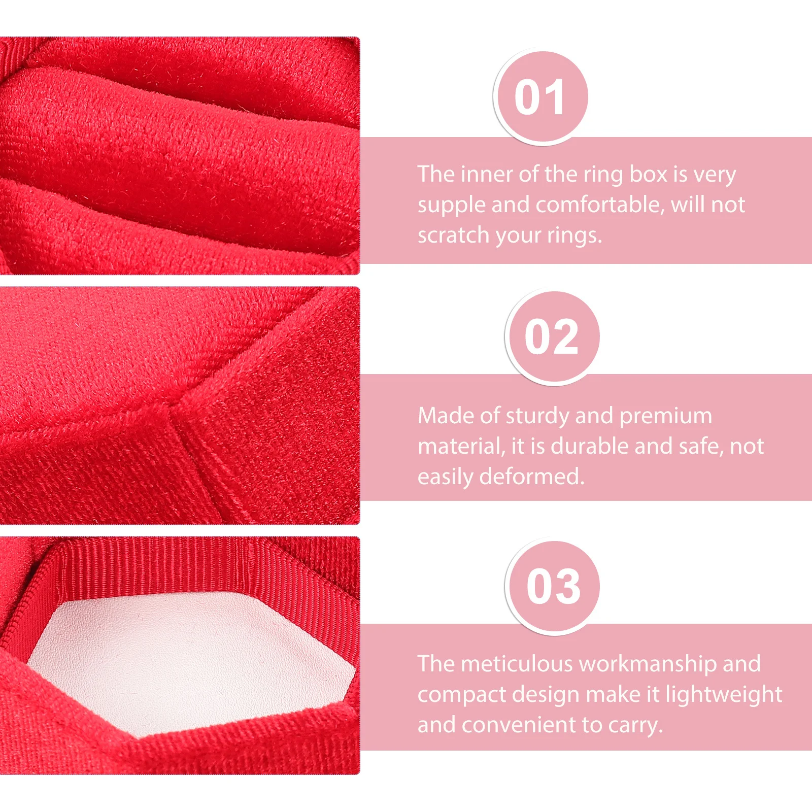 

Hexagon Jewelry Ring Box Sturdy Portable Ring Case for Wedding Engagement Proposal Gift Storage Display Wedding Party Supply