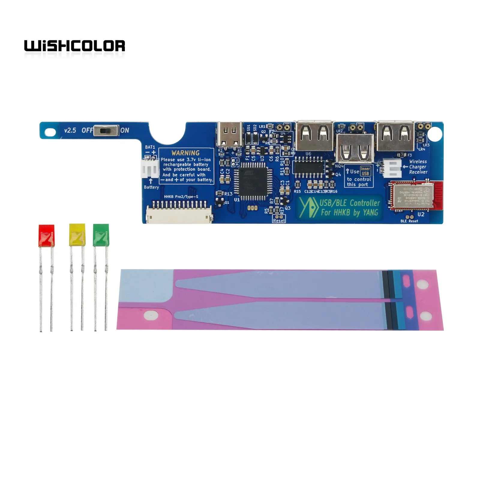 Wishcolor YDKB Keyboard Controller Board USB/BLE Controller (Type C Interface) Suitable for HHKB Pro2 Series